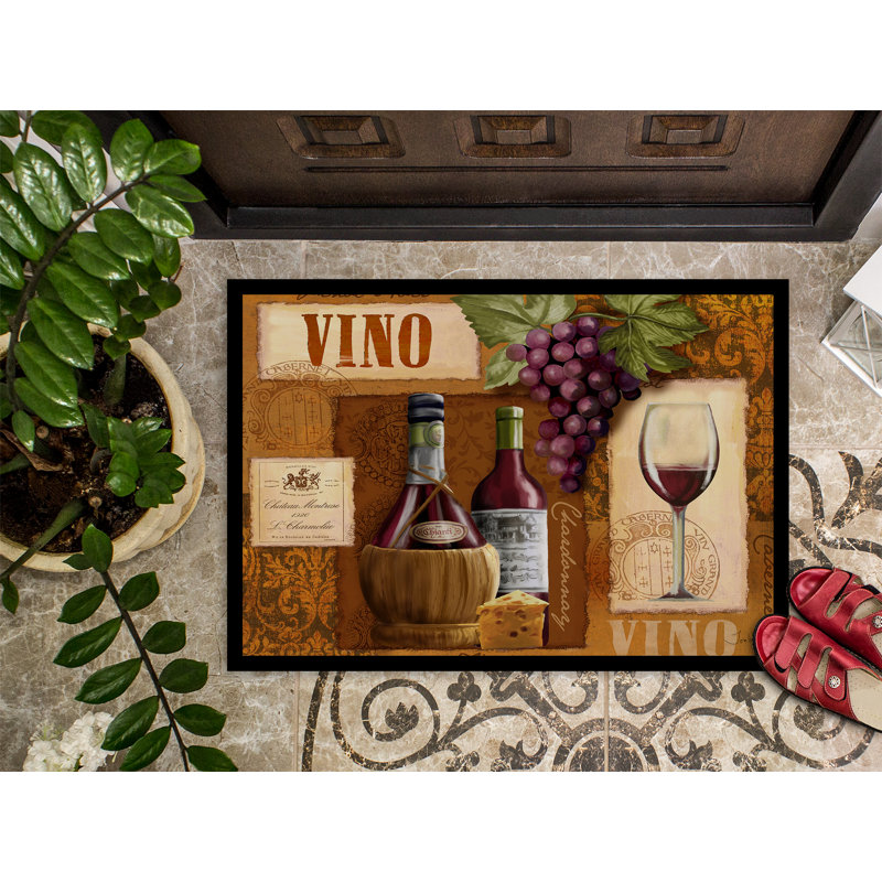 Paillasson d’extérieur antidérapant à vin Heathcote Vino, Rectangle 2 pi x 3 pi