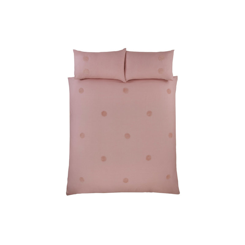 Beshore Polyester Solid Colour Duvet Cover Set with Pillowcases, Double Duvet Cover + 2 Standard Pillowcases, Blush