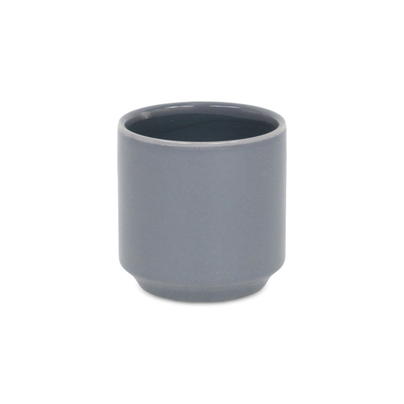 Handmade Ceramic Pot Planter, 4.5" H x 4.5" W x 4.5" D, Gray
