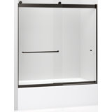 Levity 56.625" - 59.625" W 62.25" H Frameless Tub Door