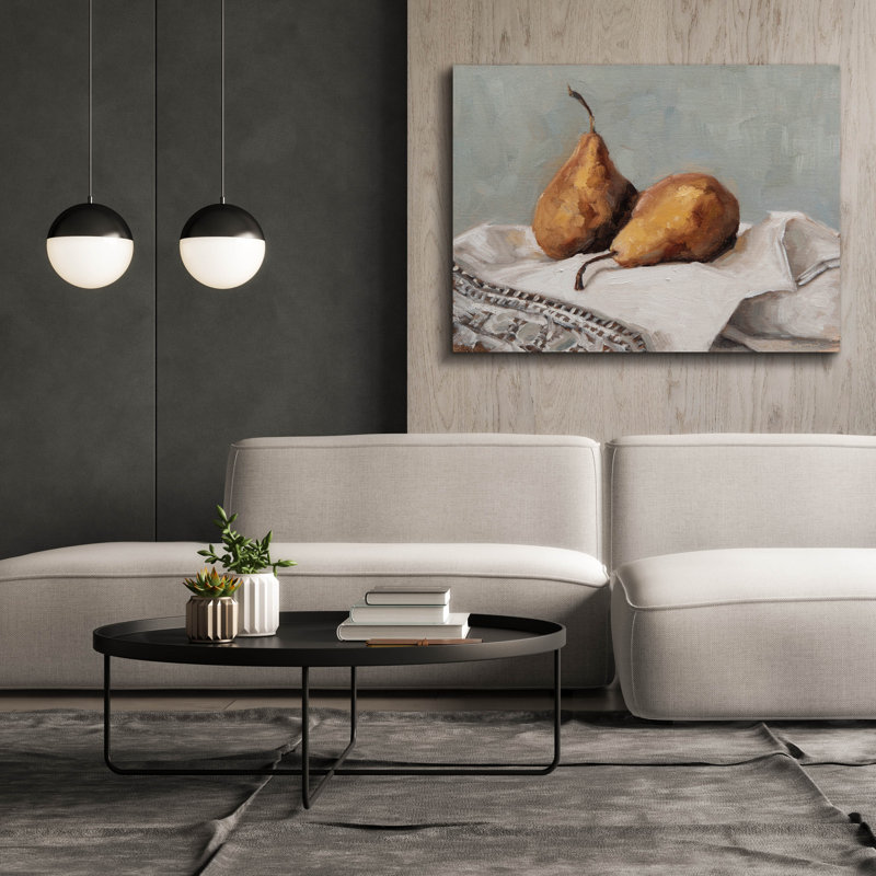  «Pair of pears 2» par Marian Parsons, art mural sur toile, 54 po x 40 po