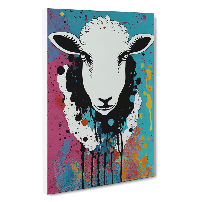 Splashed Sheep No.2 Abstract - Wrapped Canvas, 60cm H x 40cm W x 3cm D