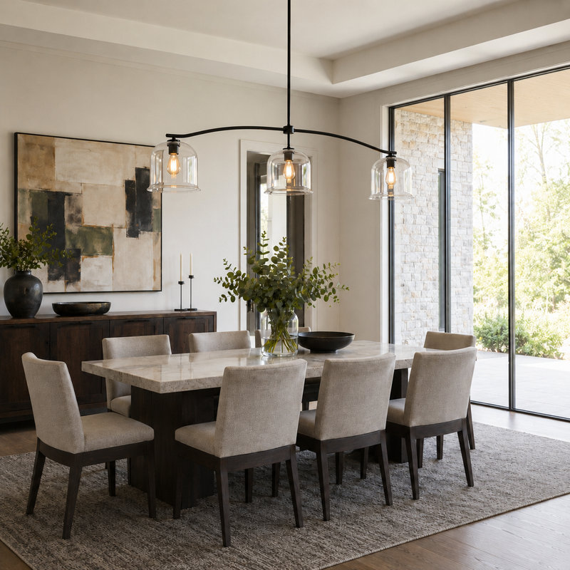 Justyce 3-Light 55.9"W Oversized Kitchen Island Pendant