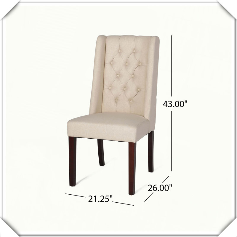 Ensemble de chaises de salle à manger sophistiquées avec dossier haut et design exquis, Beige