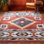 Tapis traditionnel rouge / bleu Jamyn Lea Crimson Well Woven