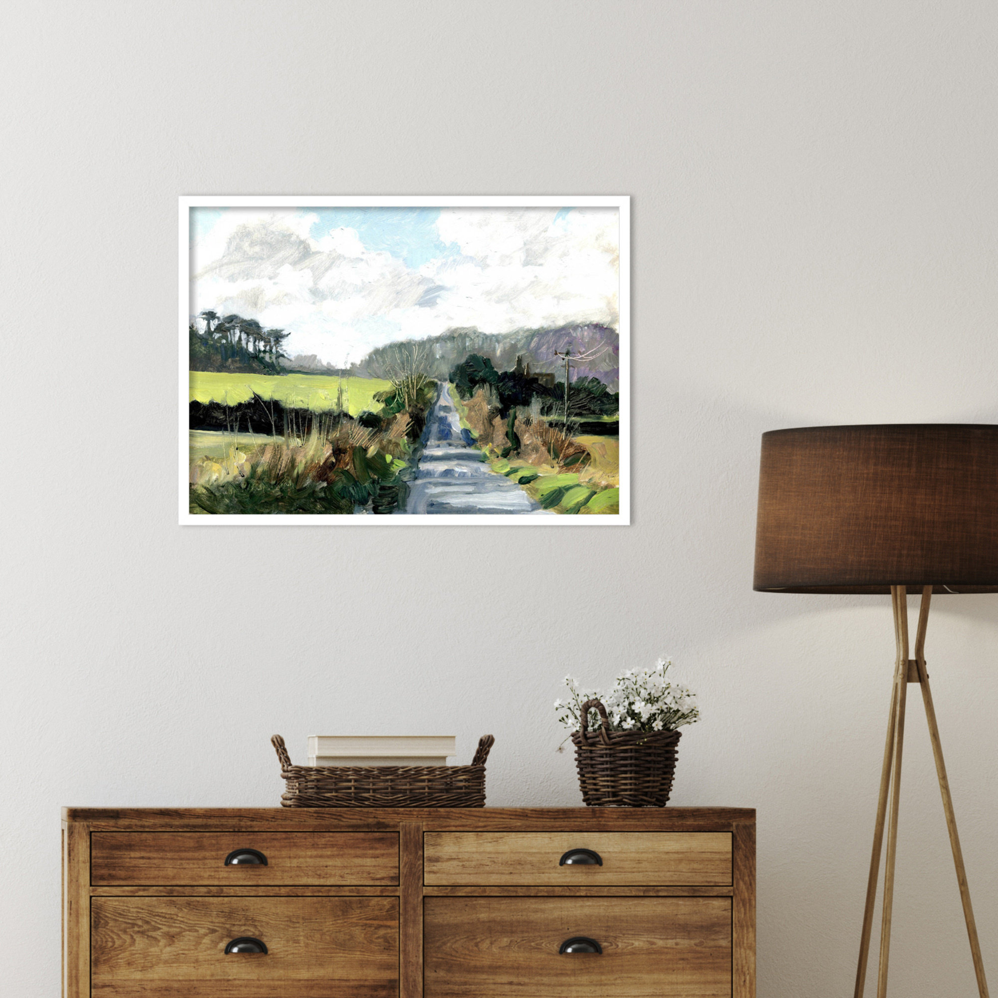 Ripple Lane by Metcalfe Clive, White, 24" H x 33" W x 1" D