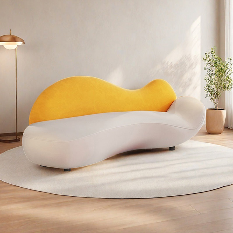 Méridiennes courbées Modern Modern, Beige / jaune, Face à la droite
