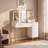 4-Drawer Manufactured Wood Makeup Vanity with LED Mirror-1181899362