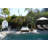 Teak Double Reclining Teak Chaise Lounge with Cushion-946479529