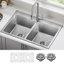 Évier de cuisine en acier inoxydable de calibre 18 KRAUS Fairlane-114834427-114834425