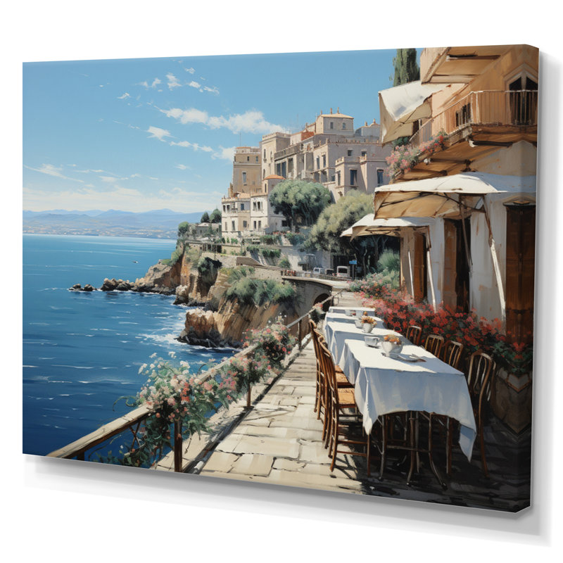 Italy Amalfi Coast Romance On Canvas Print, 16" H x 32" W x 1" D, Wrapped Canvas
