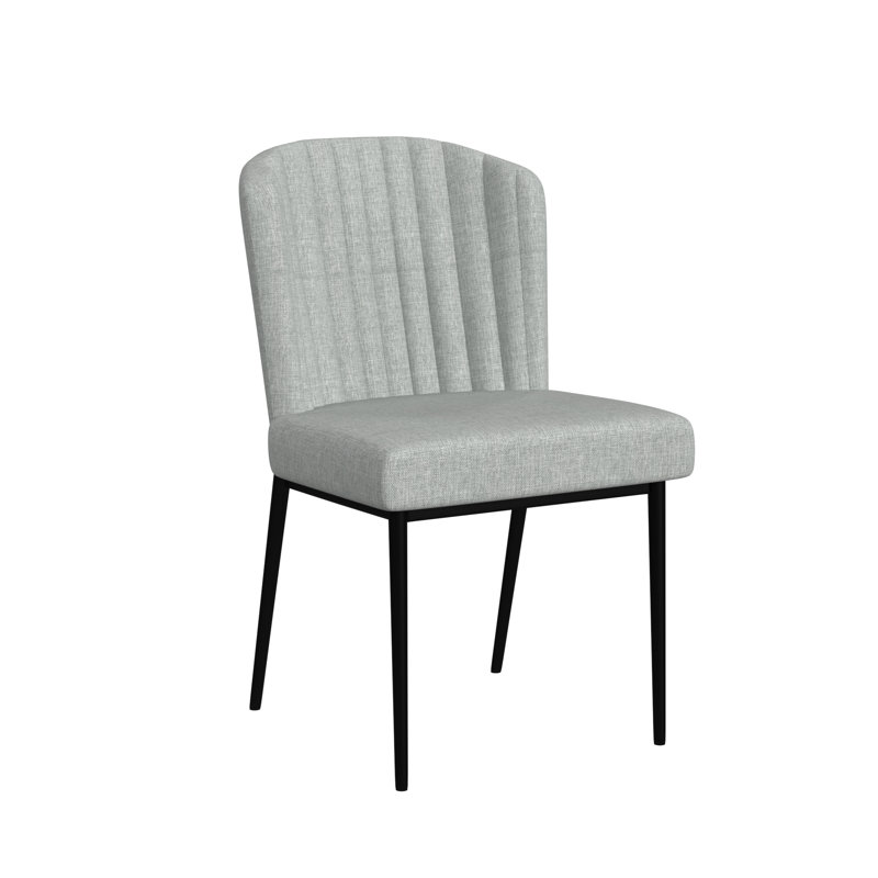 Chaise capitonnée Lacarla, Gris texturé