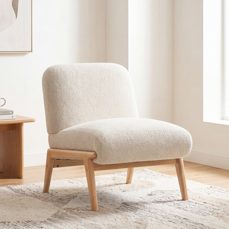 Upholstered Accent Chair, Beige