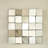 24'' Plash Mirror, 3D Square Splicing Artistic PU Material Decorative Mirror, Suitable for Bathroom, Bedroom, Living Room, Corridor, Entryway, etc.