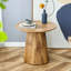 Table basse ronde en grain de bois en bois aggloméré - diamètre de 19,6 po, hauteur de 18,8 po. Autocollant de texture de grain de bois, surface de grain de bois exquis, plateau de table flexible assorti-1265113923