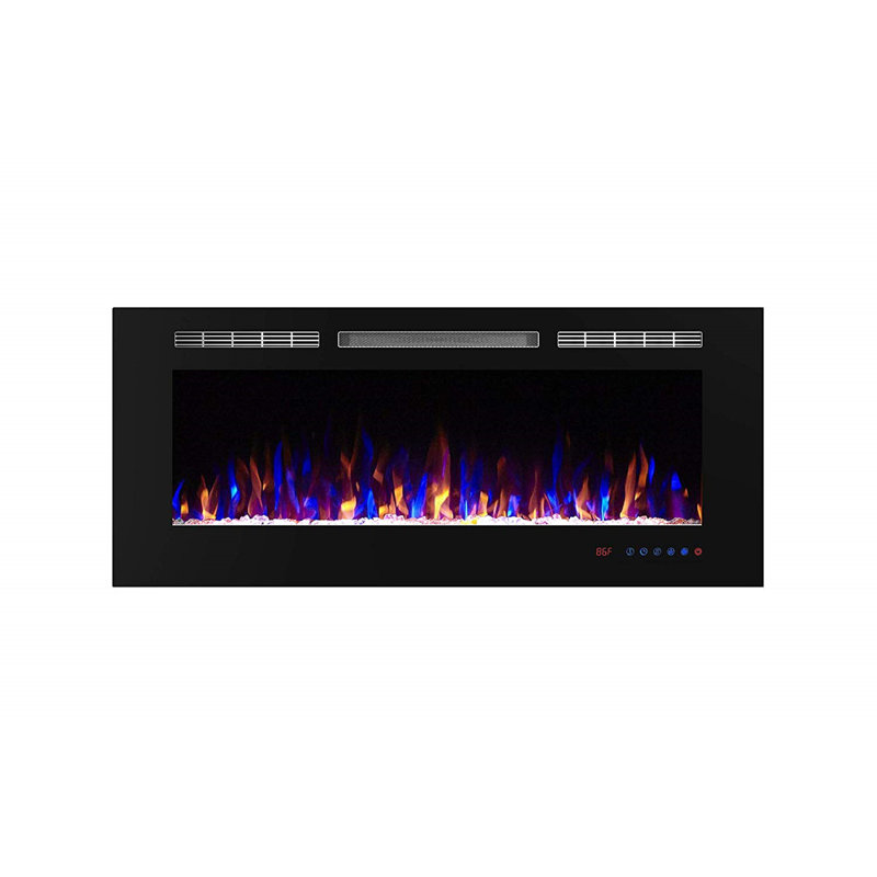 Millner Modern WiFi Recessed Electric Fireplace Insert, Fireplace Heater for Living Room,Timer, Overheating Protection, Touch Screen, Remote, Black
