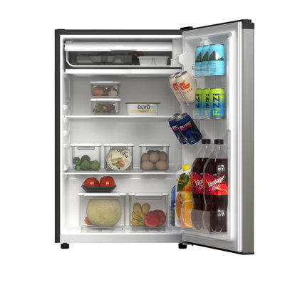 3.1 Cu. Ft. Compact Single Door Refrigerator Silver without Freezer