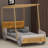 Car Bed With Pillow, Ceiling Cloth And LED-1743483616