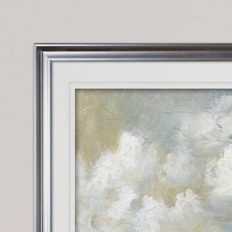 « cloudscape vista iii », reproduction de peinture à l’acrylique encadrée, H 24 po x l 32 po x P 1,5 po, Argent