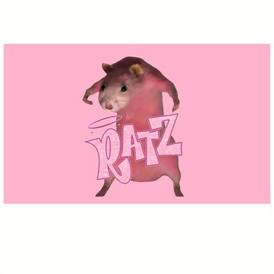 1Pc,3X5fts Pink Ratzs Mouse Funny Flag For Indoor Decoration, Home Decor, College Dorm Decor, Bedroom Decor, Living Room Decor