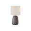 Lighting, 19 po, lampe de table, céramique grise, abat-jour ivoire / crème, contemporain