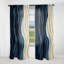 Bleu et blanc Coastal Wave s Edge - Rideau minimaliste côtier - Velours obscurcissant - 1 panneau-107831173