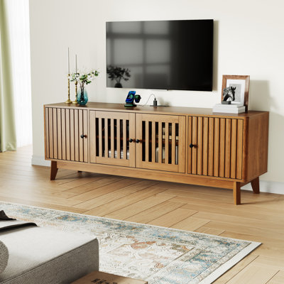 TV Stand for Living Room, 63" Entertainment Centre for TVs Up to 70" with Power Outlet, Adjustable Storage Shelves, Media Console Table