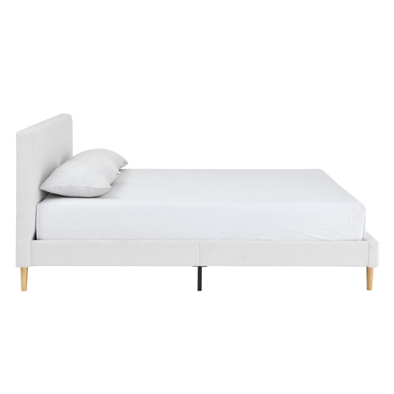 Upholstered Platform Bed, Black, Queen