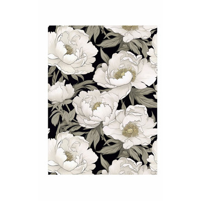 Motif de pivoines florales, reproduction d'art classique sans cadre