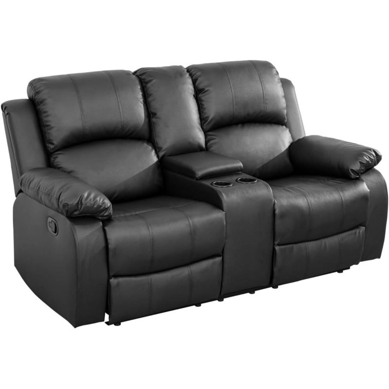 Larain Recliner, Black Cotton Blend