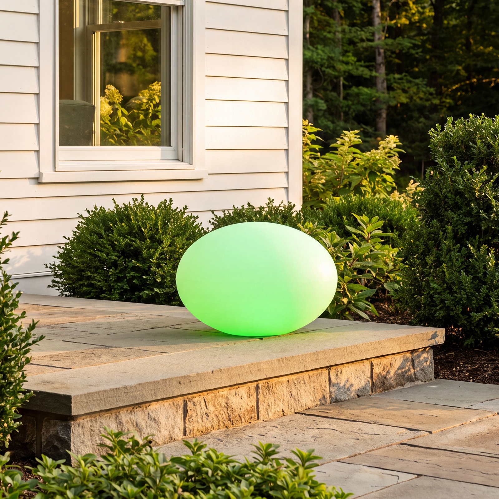 Flatball Floating LED Outdoor Light, 10" H x 13" W x 13" D