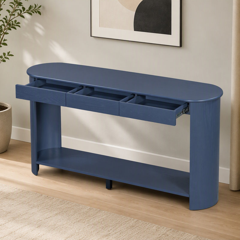 Console en bois avec tiroirs, Marine, Marine, Marine