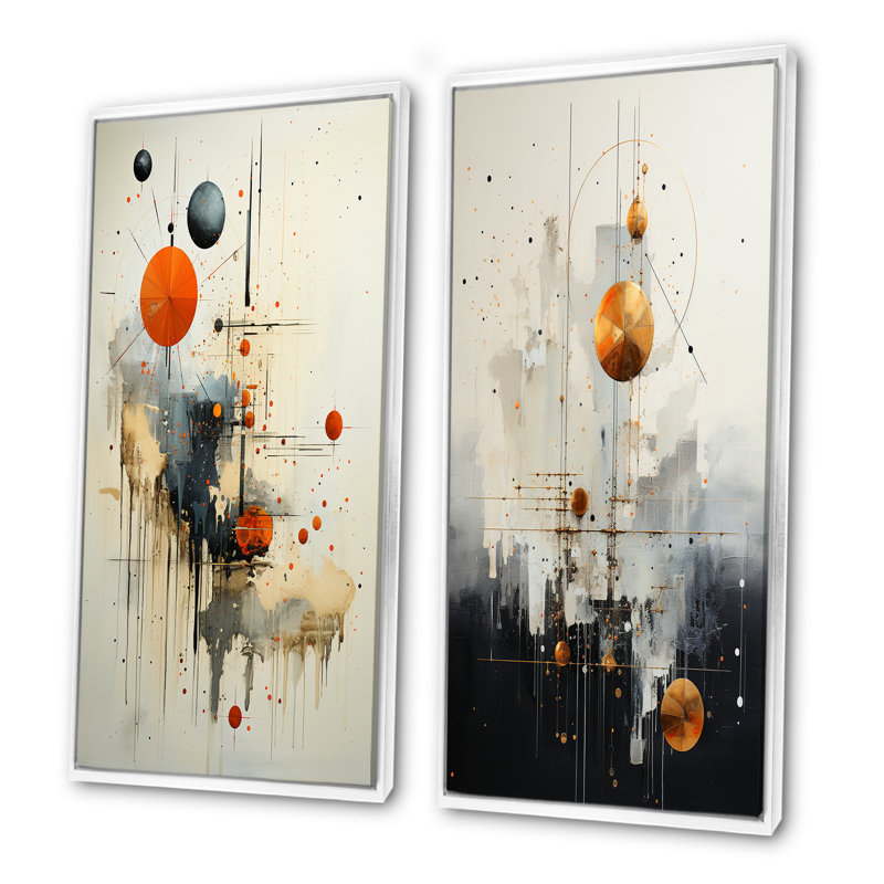 Minimalisme astrologie Mute Art - ensemble de salon mural Astrology Wall Art, Cadre blanc, H 32 po x l 33 po