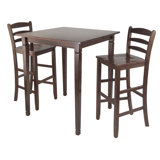 Ahner 2 - Person Solid Wood Solid Wood Top Four Leg Dining Set