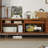 Solid Wood TV Cabinet Tri-Zone Storage