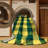 Machine Washable Checkered Green Area Rug-1726666252