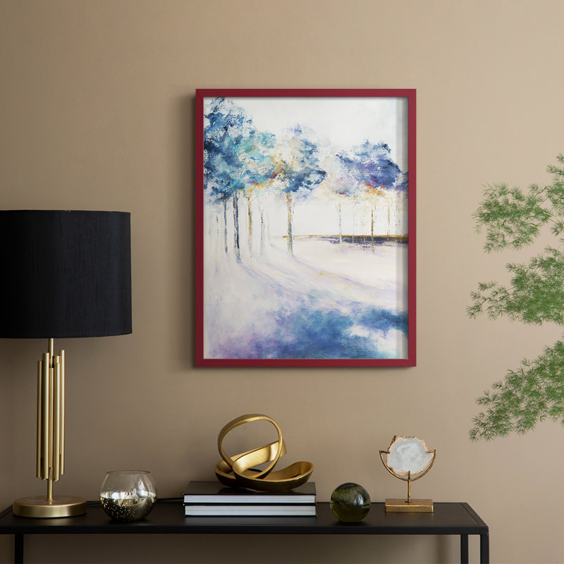 «Shadow and Tall Trees», reproduction encadrée - bois massif, H 30 po x l 24 po, Rouge