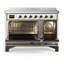 Cuisinière à induction de 48 pouces avec 6 éléments à induction en blanc antique (garniture brunie) Majestic III Series-124828836-124828835