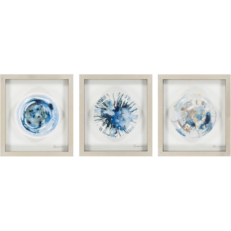 Ensemble de 3 peintures encadrées