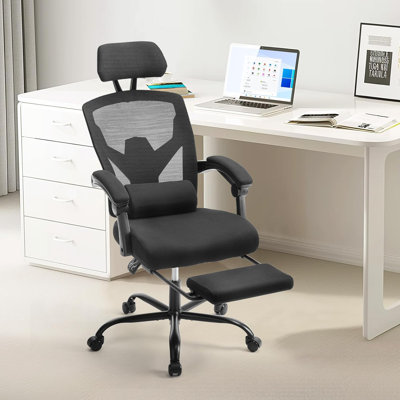 Office Computer Desk Chair, Ergonomic High-Back Mesh Rolling Work Swivel Chairs With Wheels, Comfortable Lumbar Support, Comfy Arms For Home, Bedroom, -  Inbox Zero, EECD4BED447E43C4A3B5C467C4A5F764