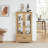 Glass Cabinet Lighted Glass Cabinet Curio Display Cabinet With Adjustable Glass Shelves 2 Doors And 1 Drawer Cabinet Bulb Included OAK-1100903423