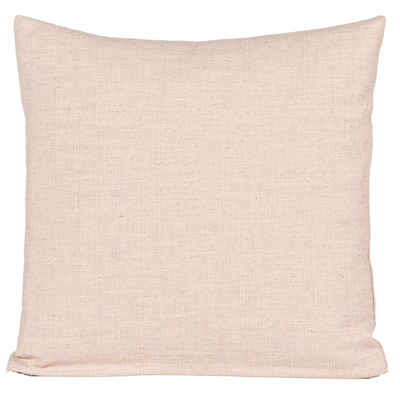 Coussin décoratif en faux lin Indy, Rose, Carré 22 po, Plumes
