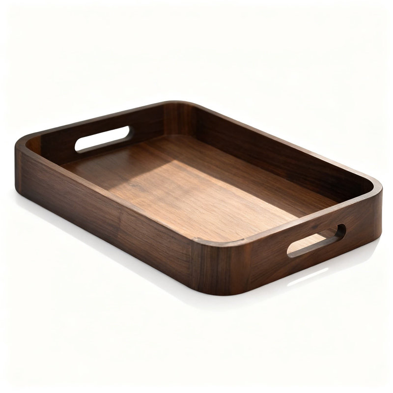 Walnut Wood Tray, Elegant Entryway Key Holder And Jewelry Organizer, Stylish Decorative Tray For Vanity And Home Decor