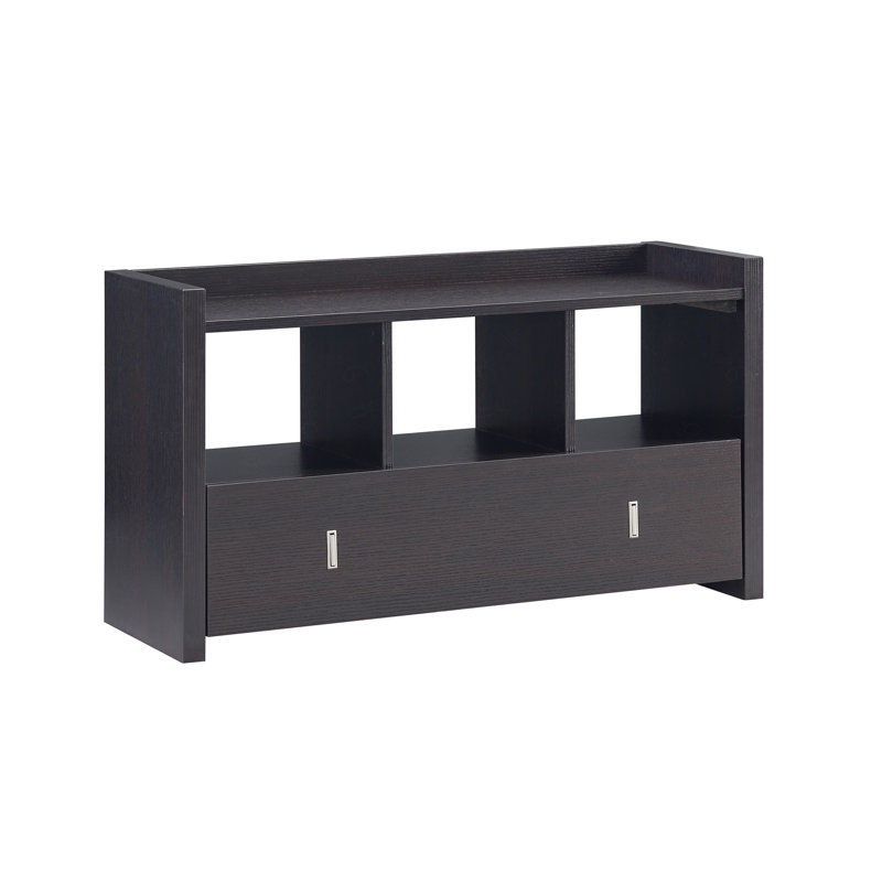 Banc d'entrée pour chaussures, organisateur à trois tablettes avec tiroir de rangement, Espresso