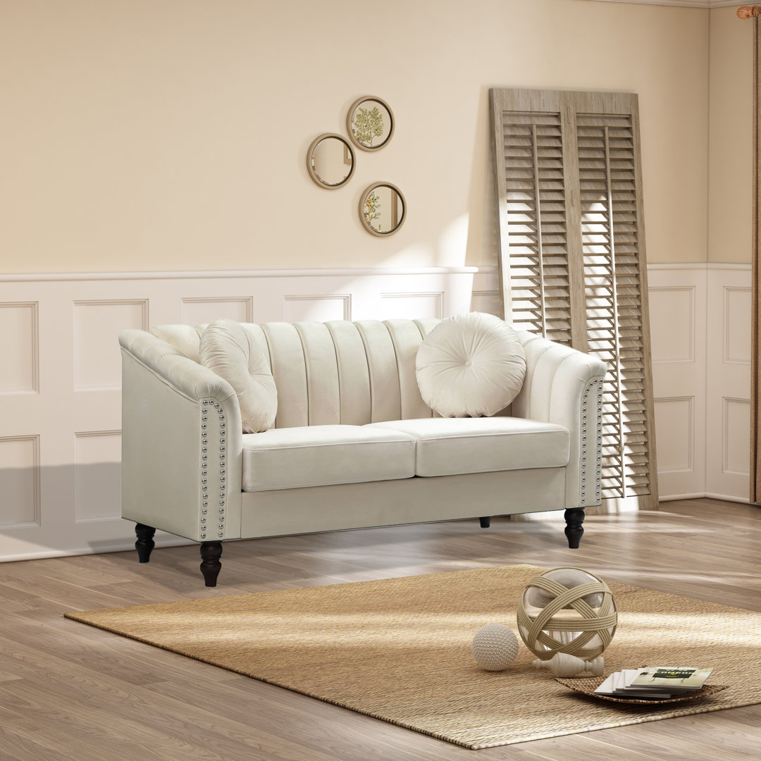 Garym 60'' Velvet Rolled Arm Loveseat House of Hampton® 