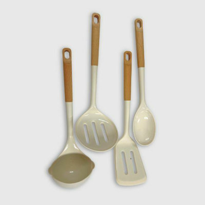 5 Piece Silicone Tools with Beech Wood Handles