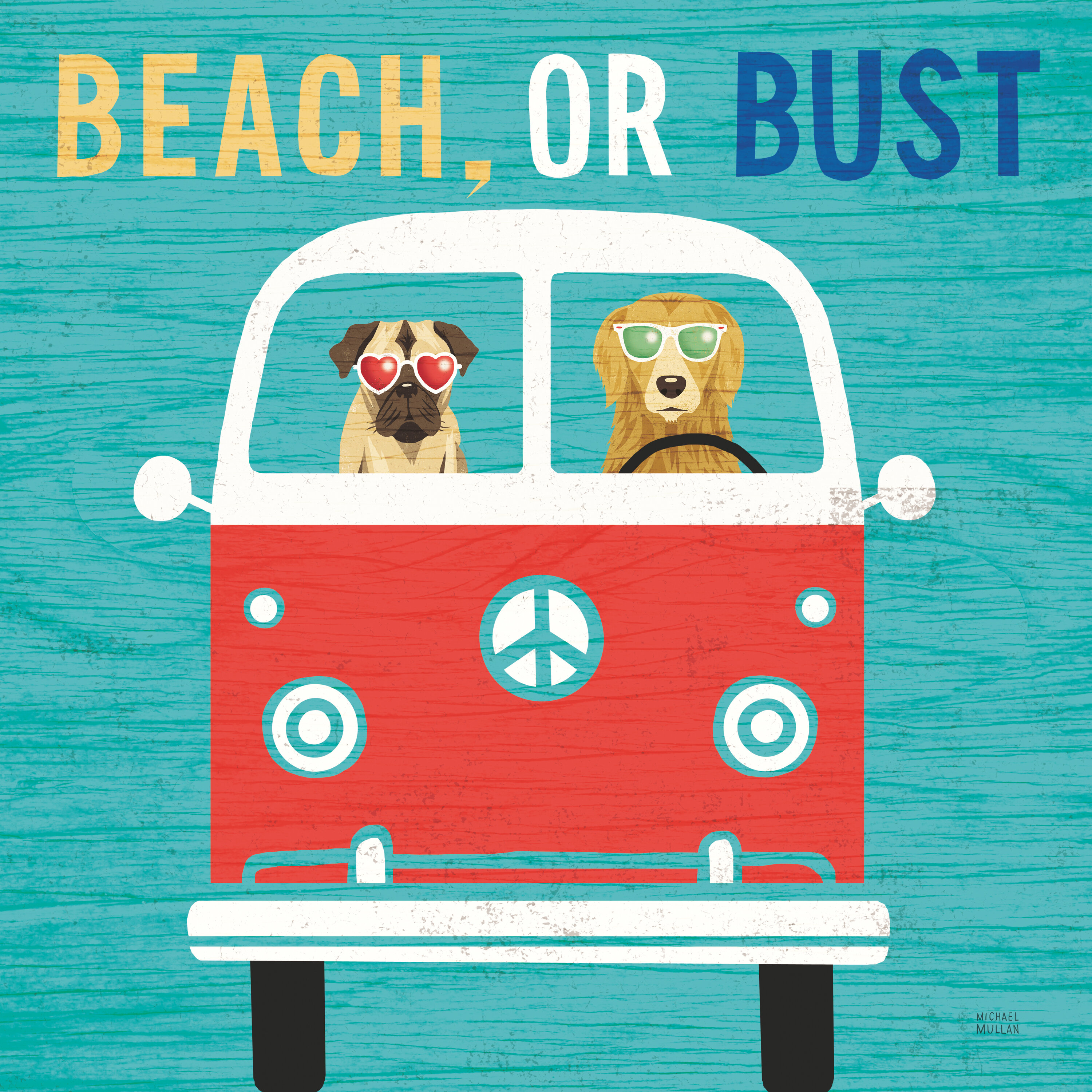 Beach Bums Bus Trinx Size: 36 H x 36 W x 1.25 D