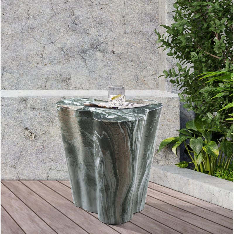 Barrett Slab Table, 22" H x 22" W x 18" D, Green