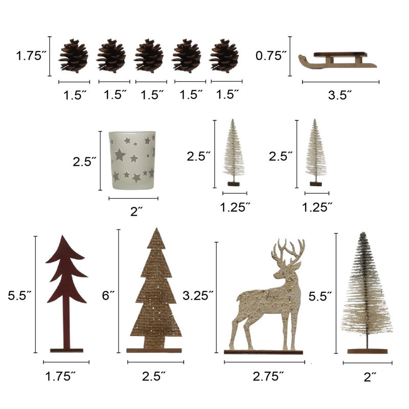 Ensemble de bougies de jardin avec bougies en forme de bouteille, bougies chauffe-plat et figurines en bois en boîte