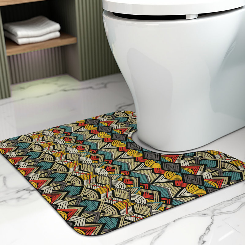 Multicolore tapis de salle de bain en U africain 20 po